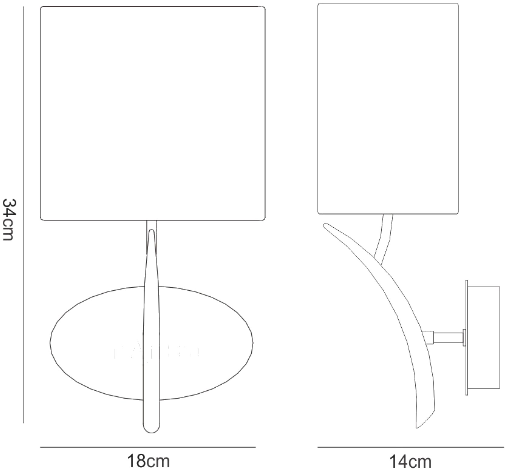 M1154/S  Eve Switched Wall Lamp 1 Light